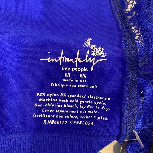 NWT Free People Bright Blue Lace Bandeau Bra Size M/L - Picture 5 of 5